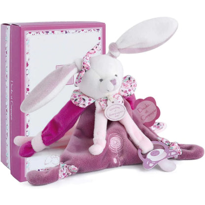 Cerise Rabbit Doudou With Pacifier Clip 01