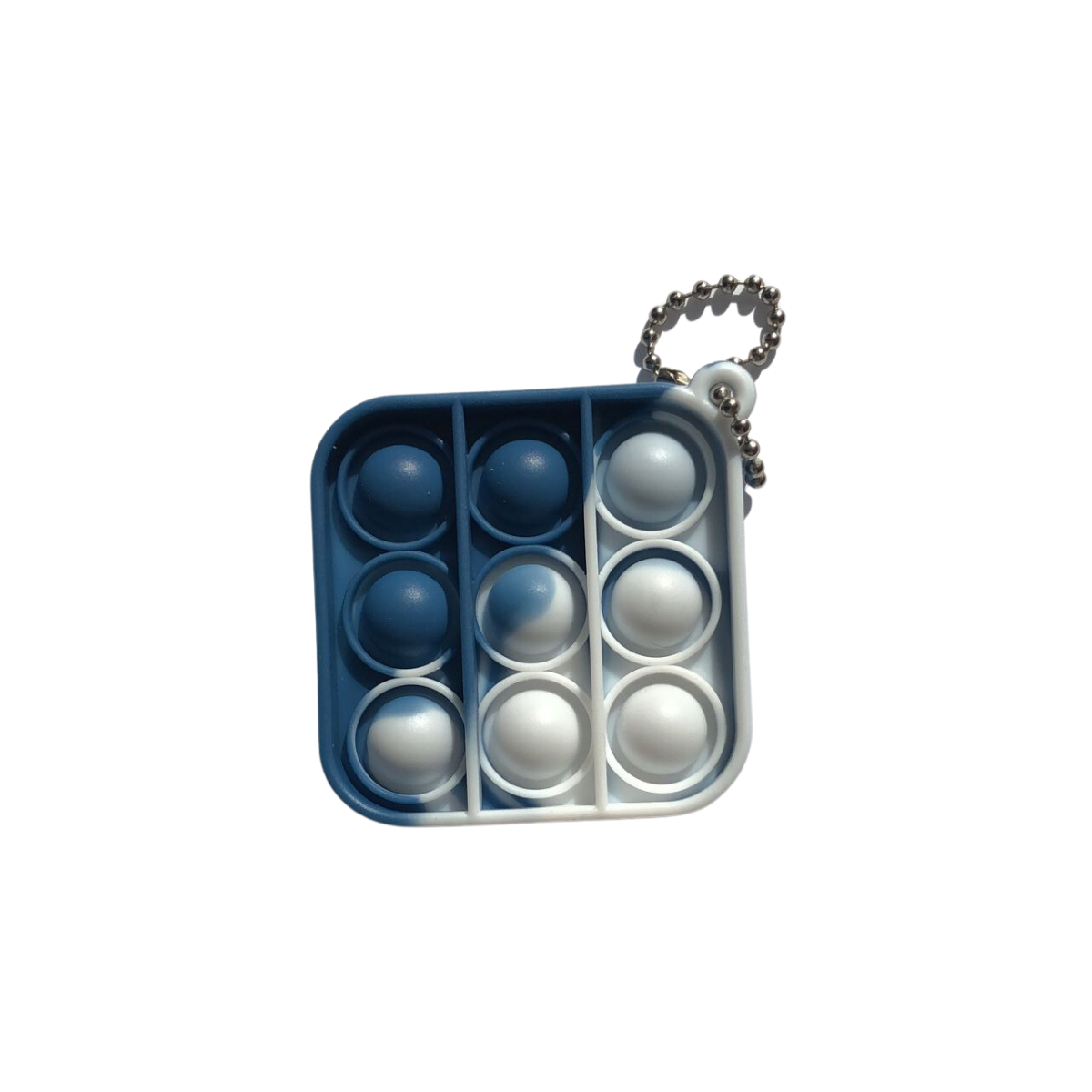 Key-Chain Squared Bubble Popper Navy White