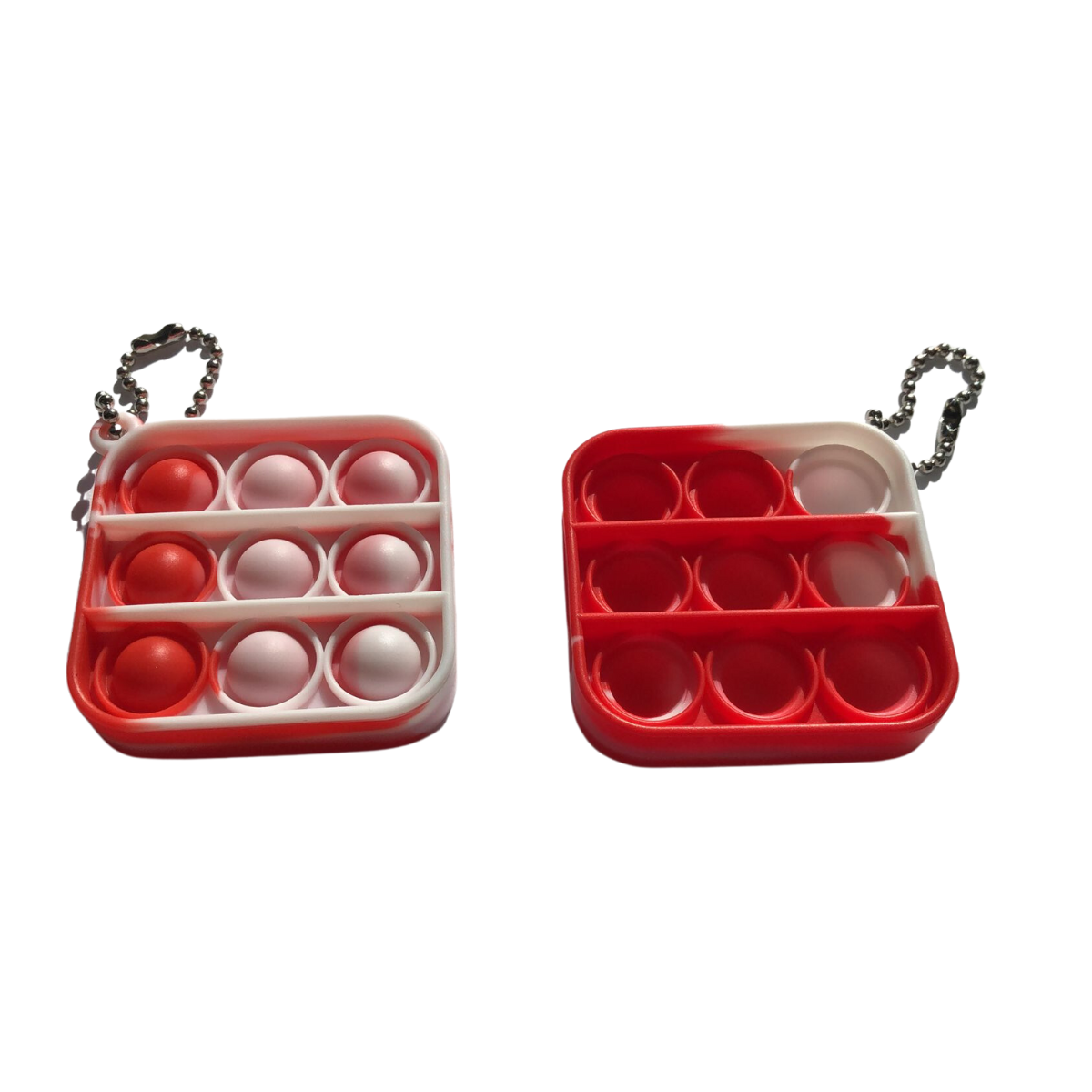 Key-Chain Squared Bubble Popper Red