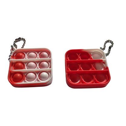 Key-Chain Squared Bubble Popper Red