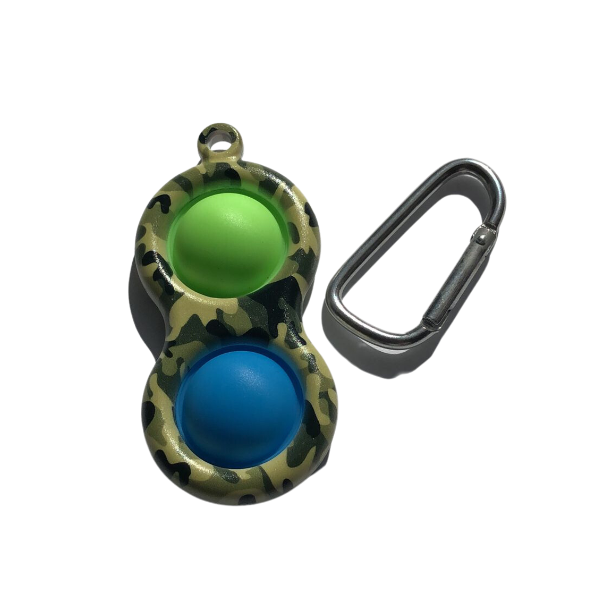 Keychain Bubble Popper Fidget green and blue zebra 