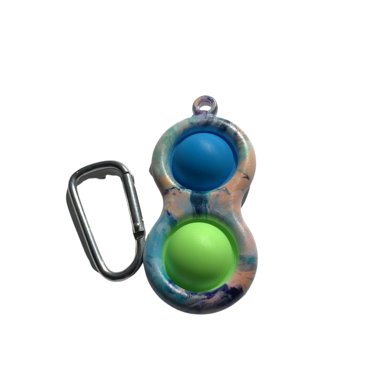 Keychain Bubble Popper Fidget green blue multi color