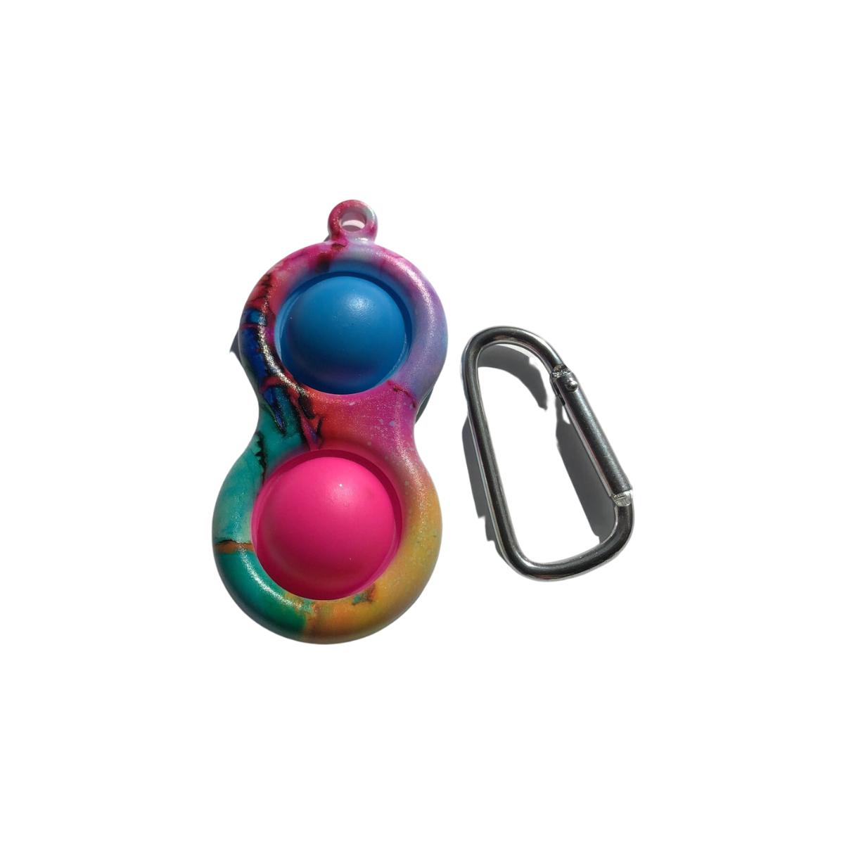 Keychain Bubble Popper Fidget pink blue multi color