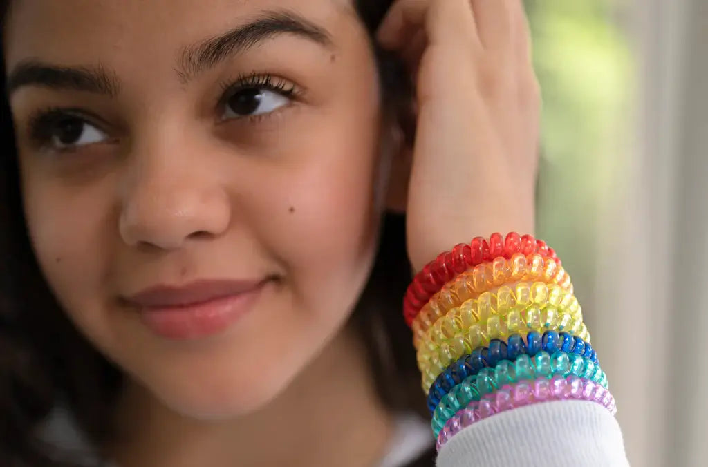 Stretchy Coil Fidget Bracelets - Rainbow 05